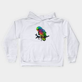 Colorful Parrot melting colors #1 Kids Hoodie